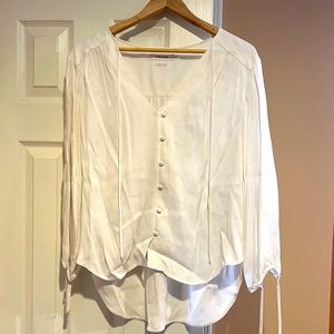 Frame White button down blouse size small